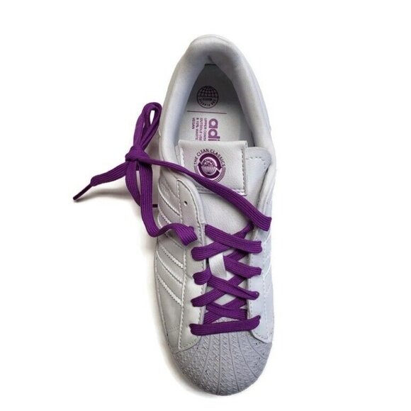 Adidas Originals Superstar Bold Lifestyle Sneakers Size 5.5 FY0129 White Purple - Picture 2 of 9